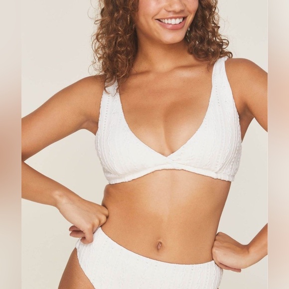 Andie Other - NWT Andie Bikini SET! Belmar Top & 90’s High-Waisted Bottom, in Coconut, Size XS